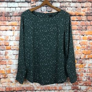 Ann Taylor polka dot blouse long sleeve size M